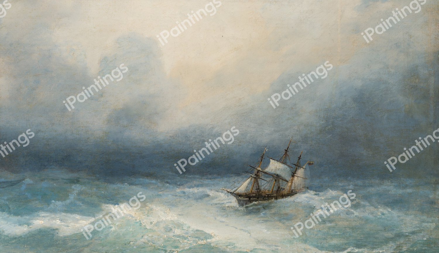 Frigate Svetlana. The painting by Ivan Konstantinovich Aivazovsky