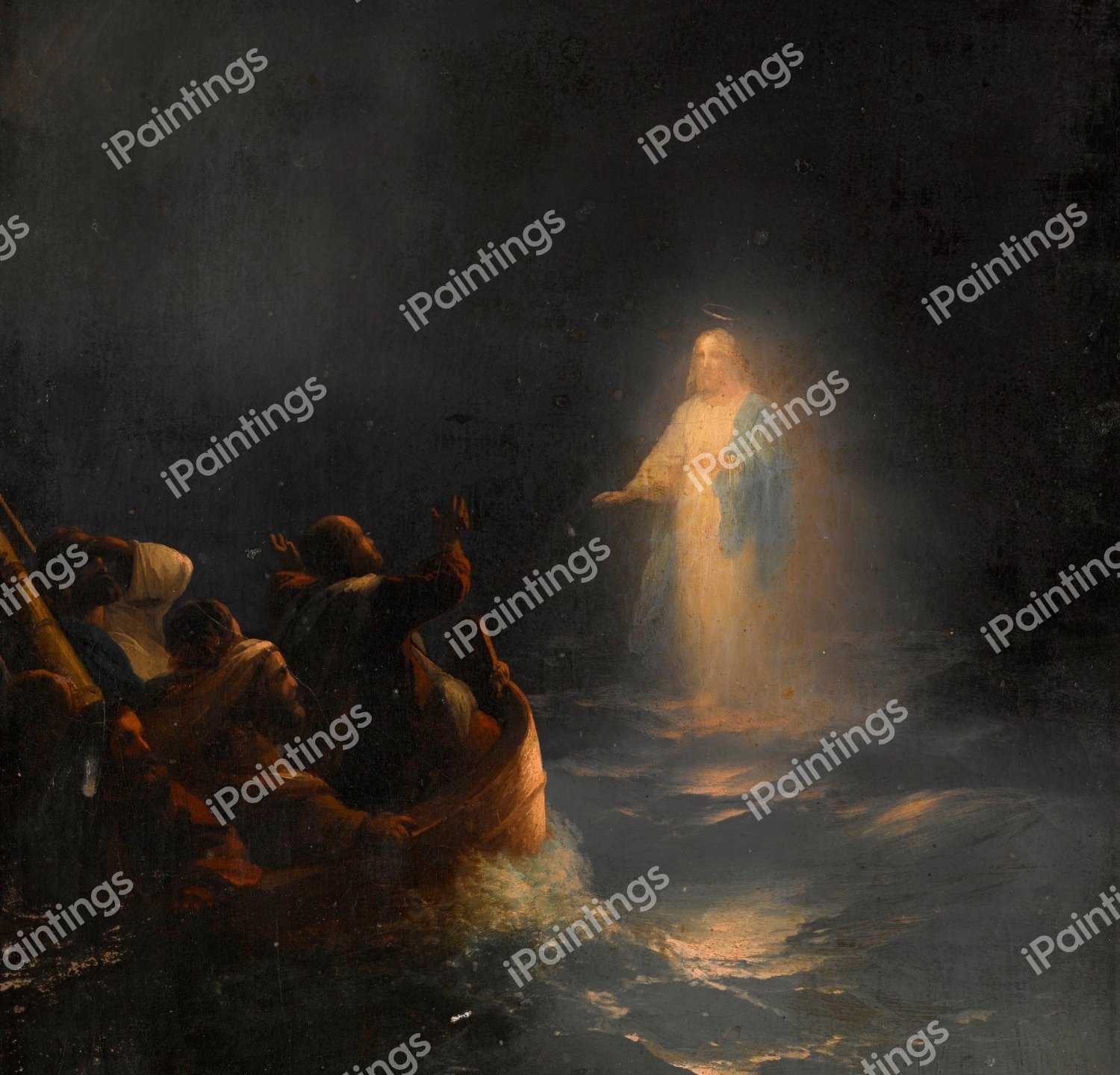 Jesus Walks on Water. The painting by Ivan Konstantinovich Aivazovsky