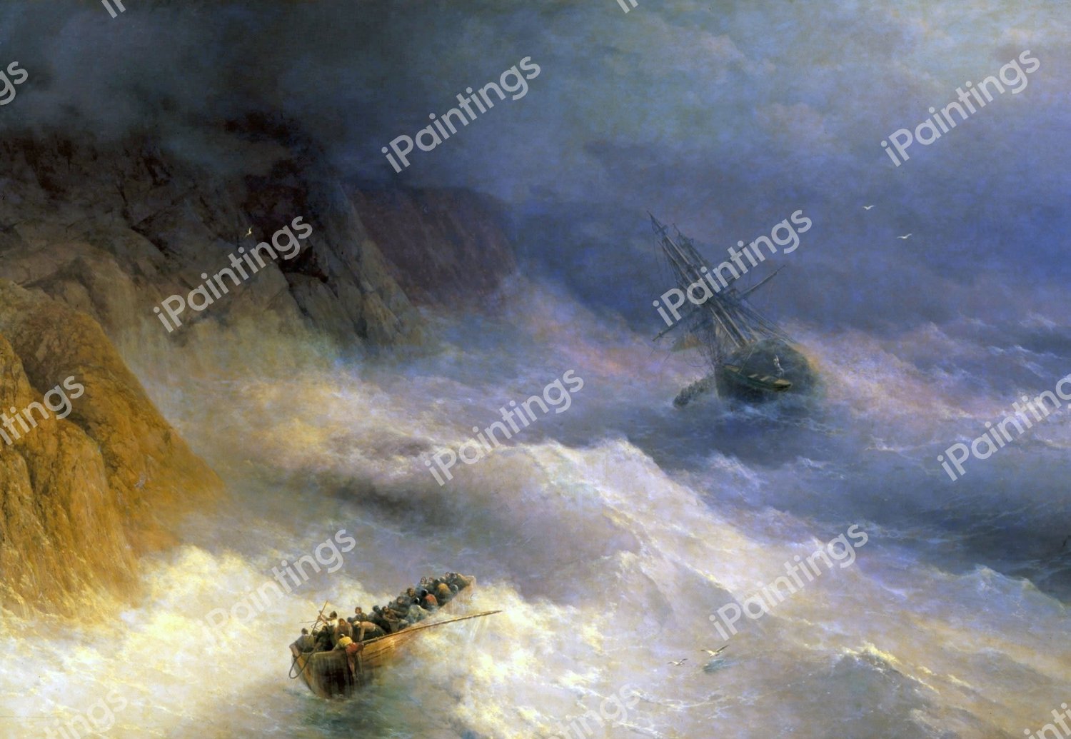 Storm at Cape Aya. The painting by Ivan Konstantinovich Aivazovsky