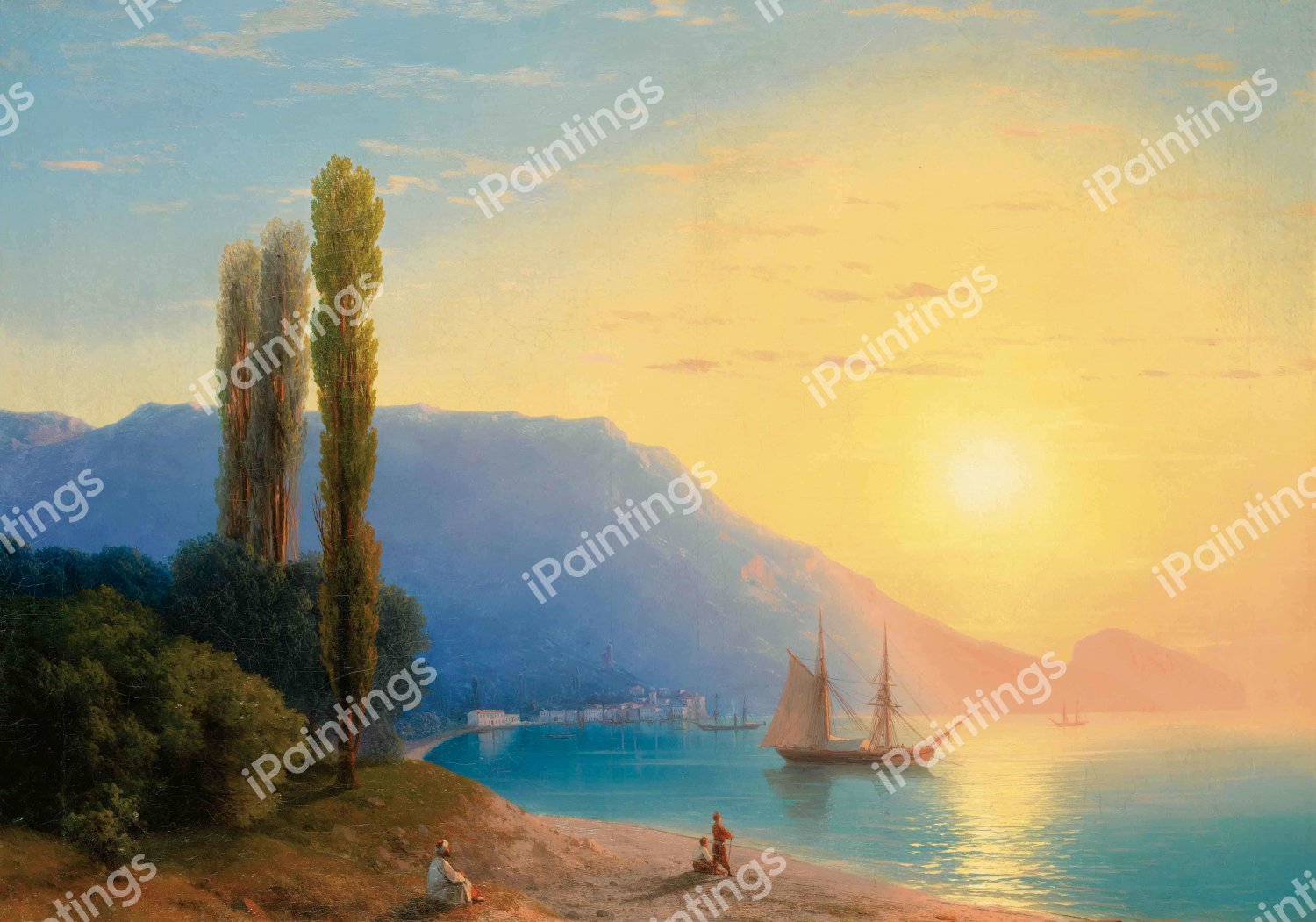 Sunset over Yalta. The painting by Ivan Konstantinovich Aivazovsky