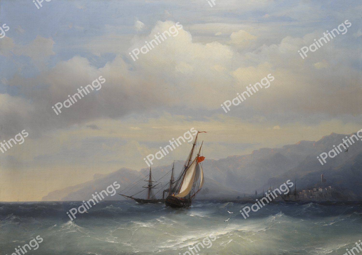 The Coast at Yalta. The painting by Ivan Konstantinovich Aivazovsky