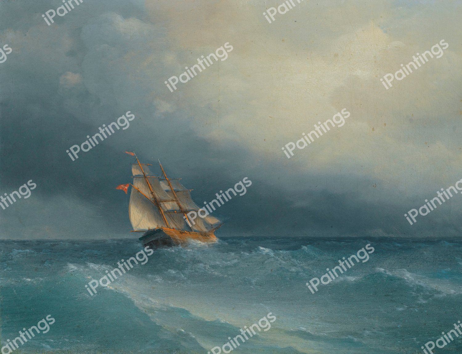 The Lifting Storm. The painting by Ivan Konstantinovich Aivazovsky