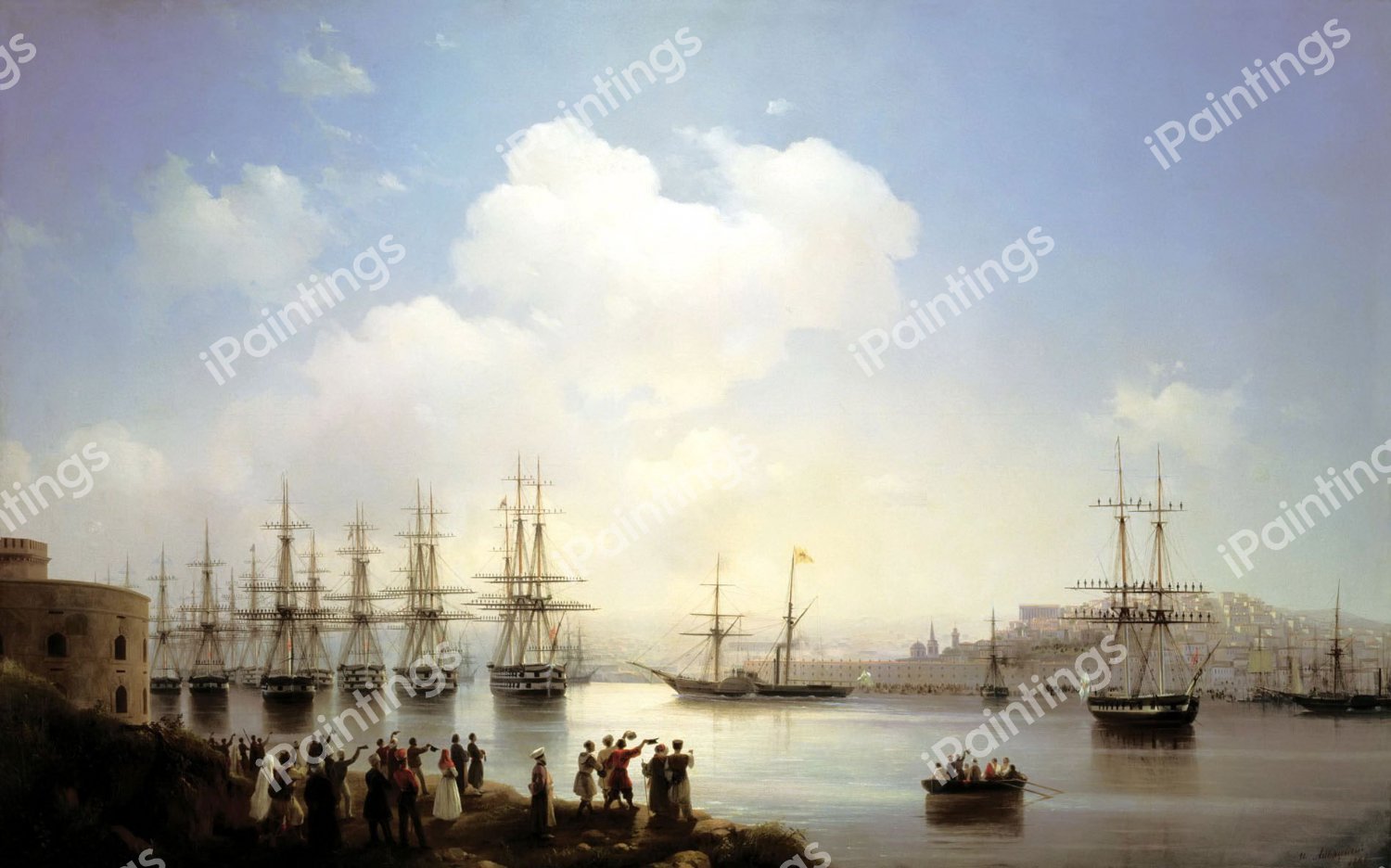 The Russian Squadron on the Sebastopol Roads. The painting by Ivan Konstantinovich Aivazovsky