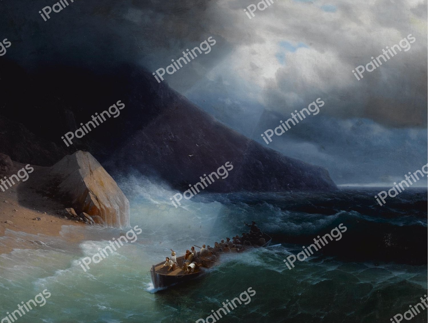 The Survivors. The painting by Ivan Konstantinovich Aivazovsky