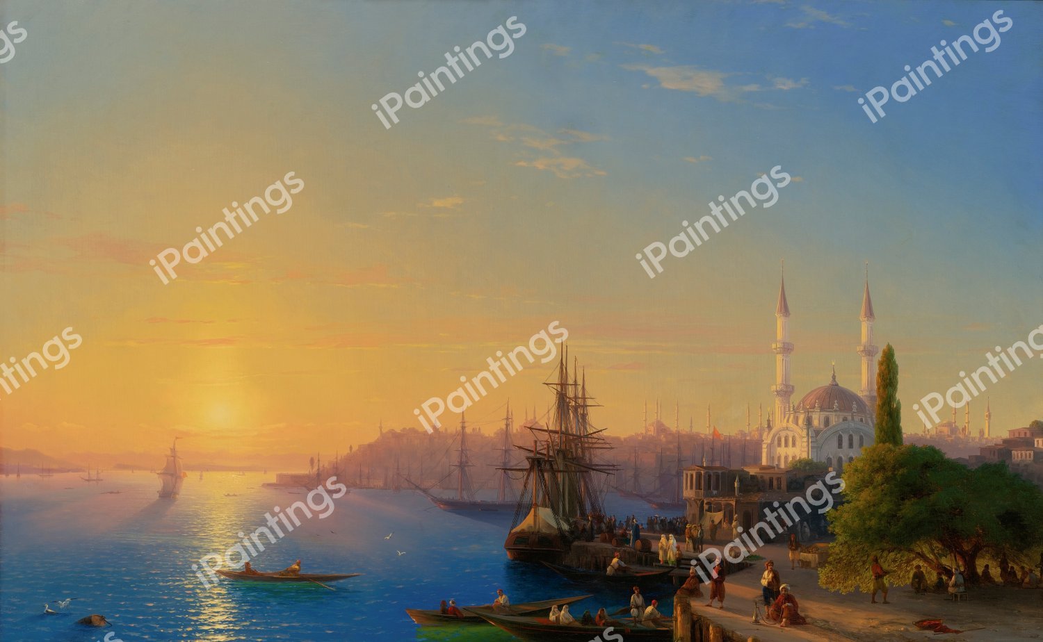 View of Constantinople and the Bosphorus. The painting by Ivan Konstantinovich Aivazovsky