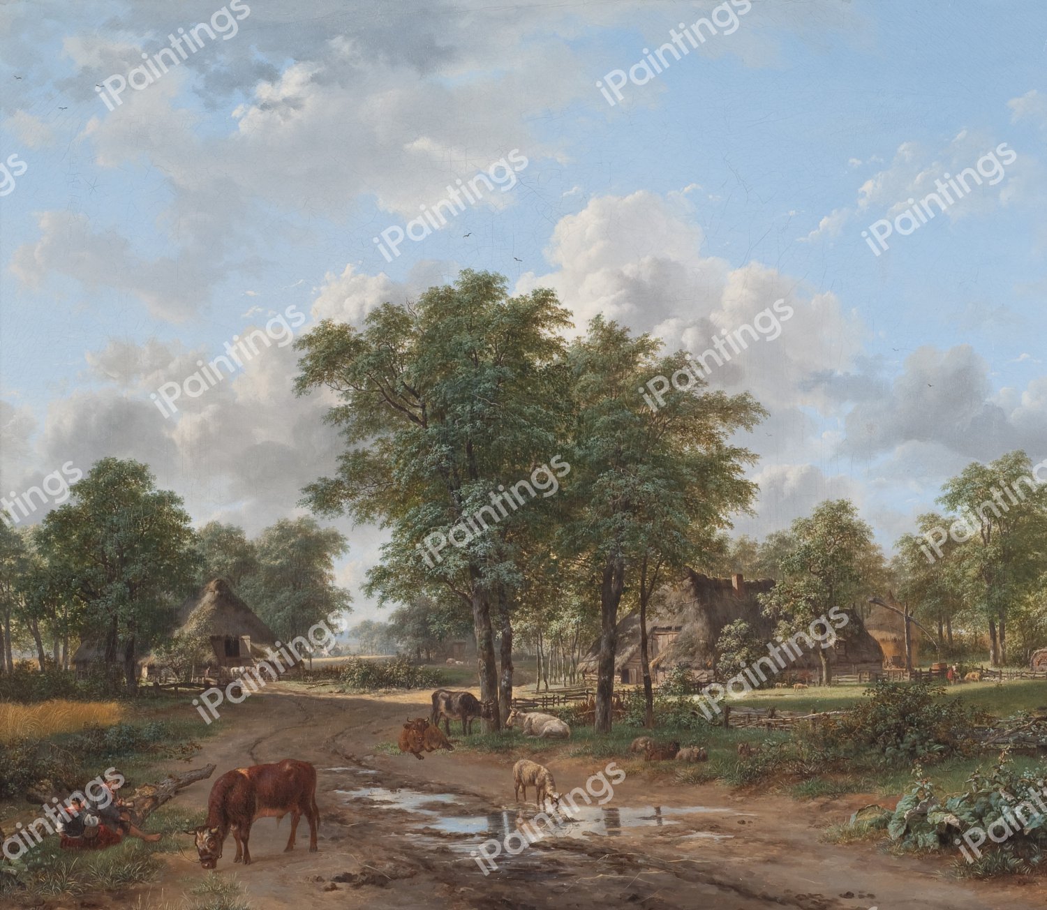 Bauernhof. The painting by Jacobus Theodorus Abels