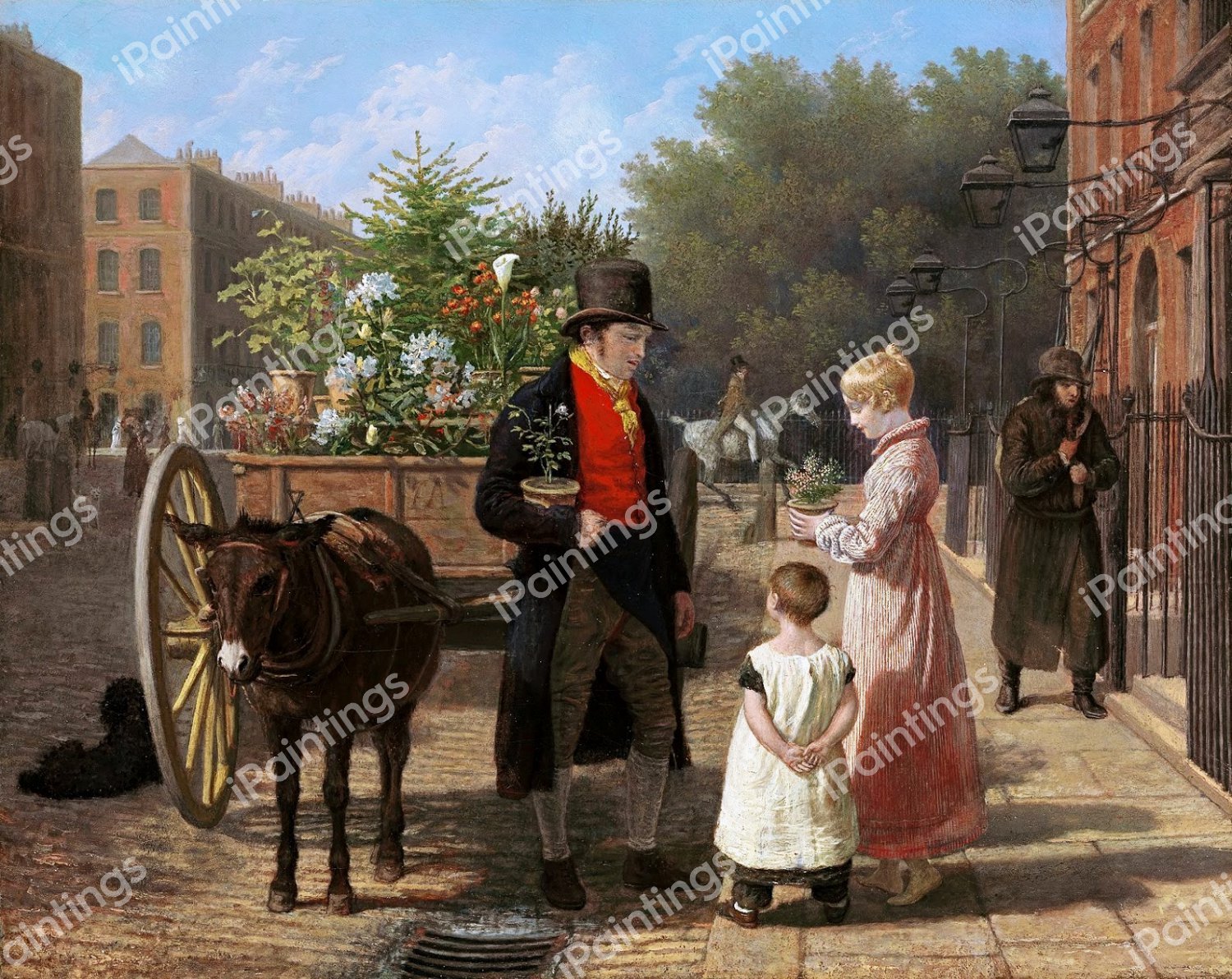 Flower Seller. The painting by Jacques-Laurent Agasse