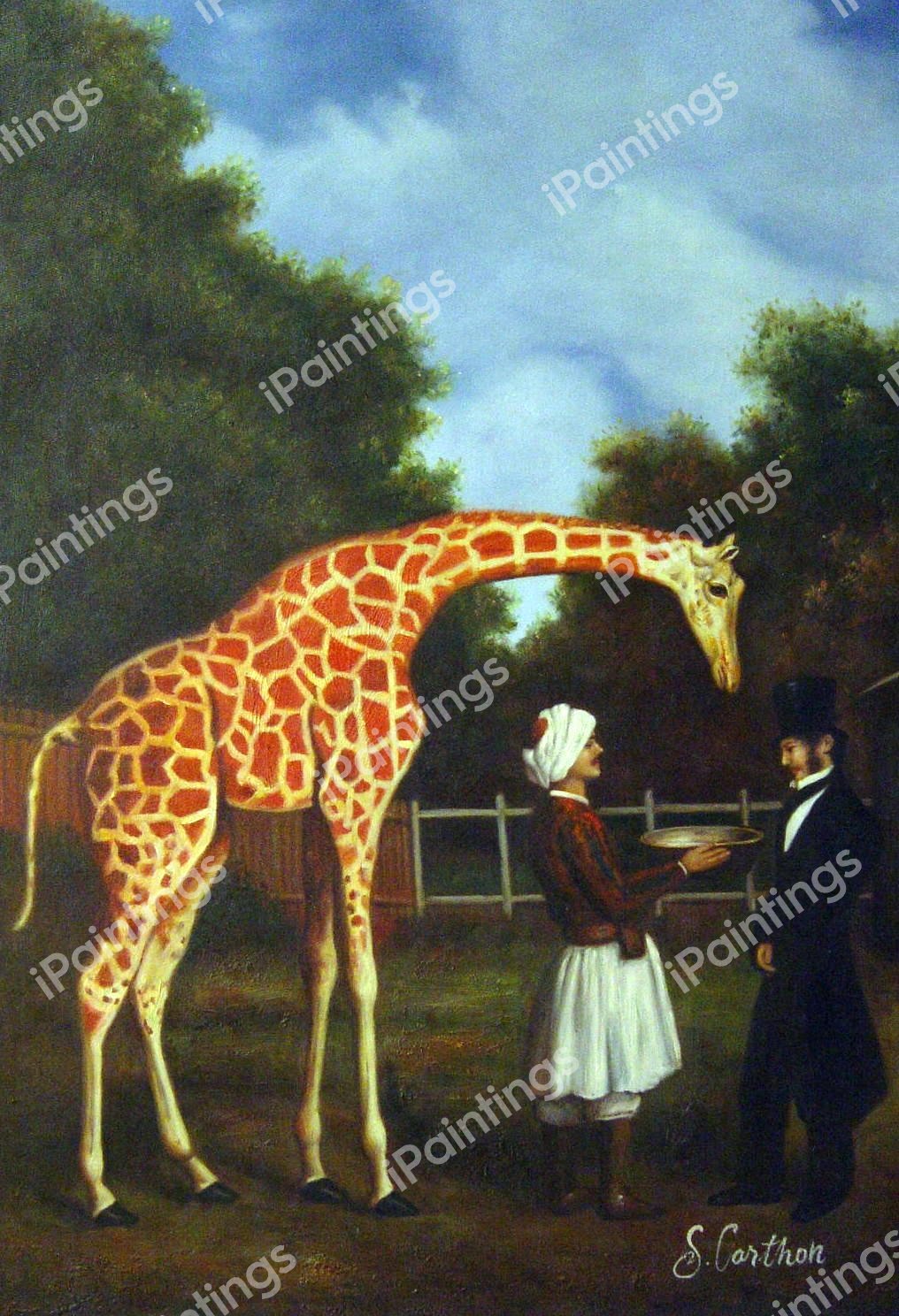 Nubian Giraffe. The painting by Jacques-Laurent Agasse