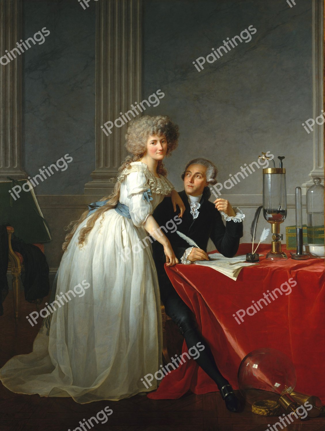 Antoine-Laurent Lavoisier and his Wife. The painting by Jacques-Louis David
