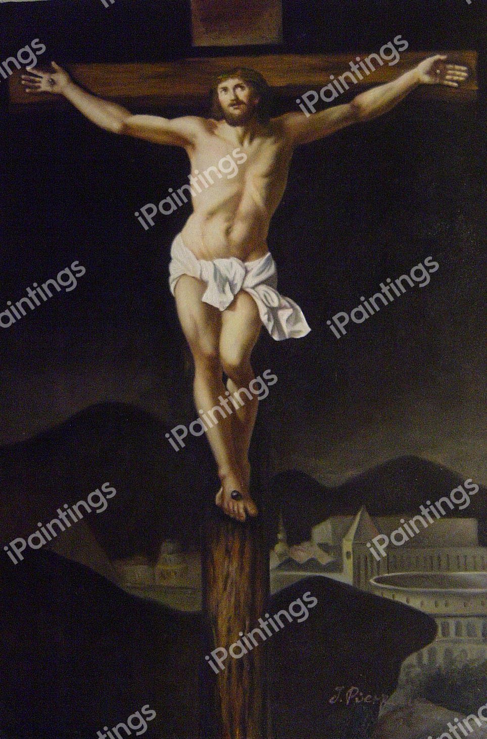 Christ On The Cross. The painting by Jacques-Louis David