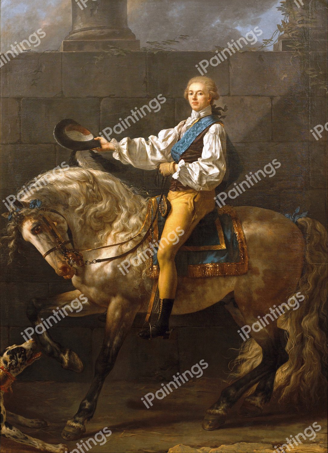 Equestrian Portrait of Stanisław Kostka Potocki . The painting by Jacques-Louis David