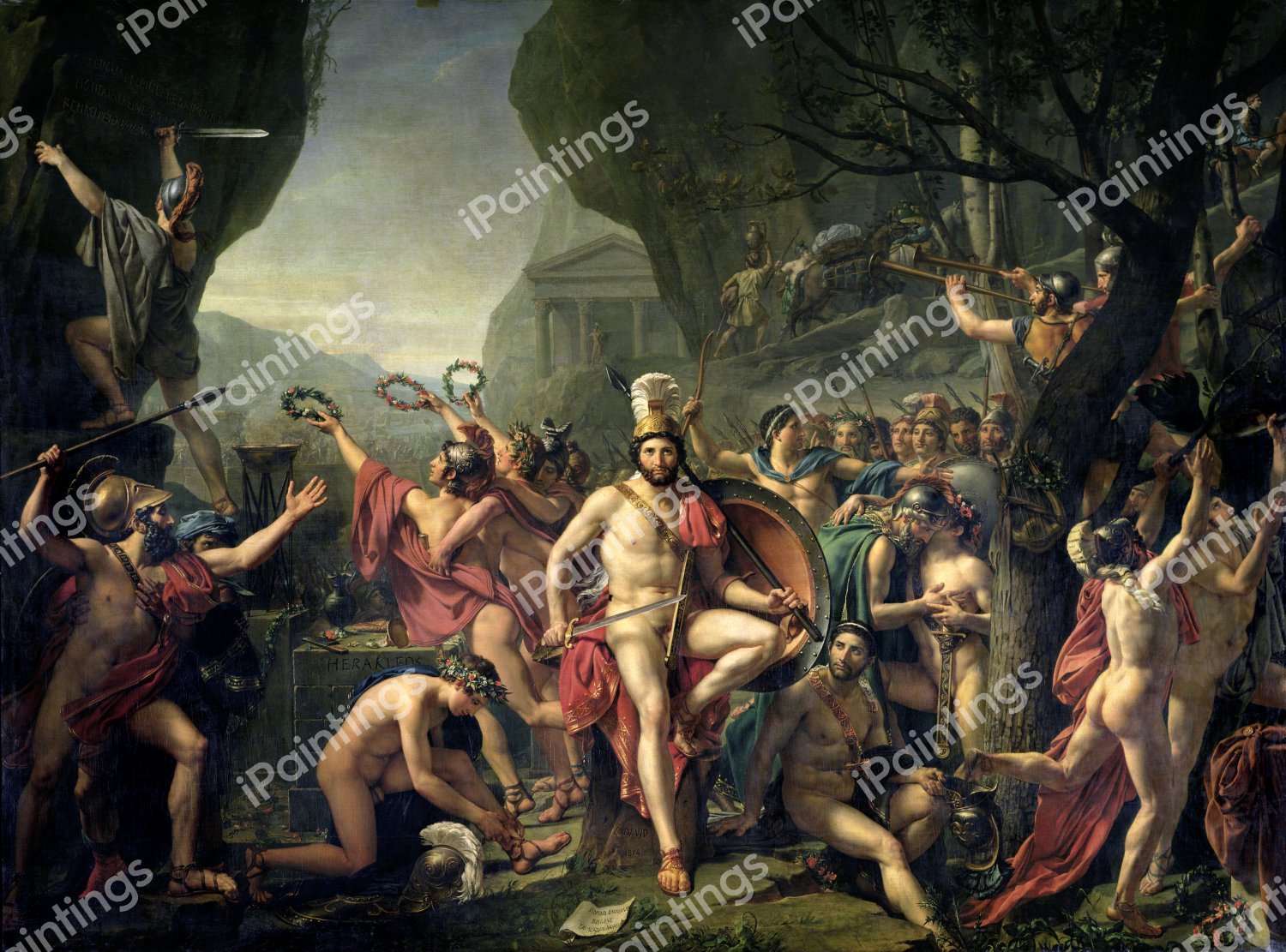 Leonidas at Thermopylae. The painting by Jacques-Louis David