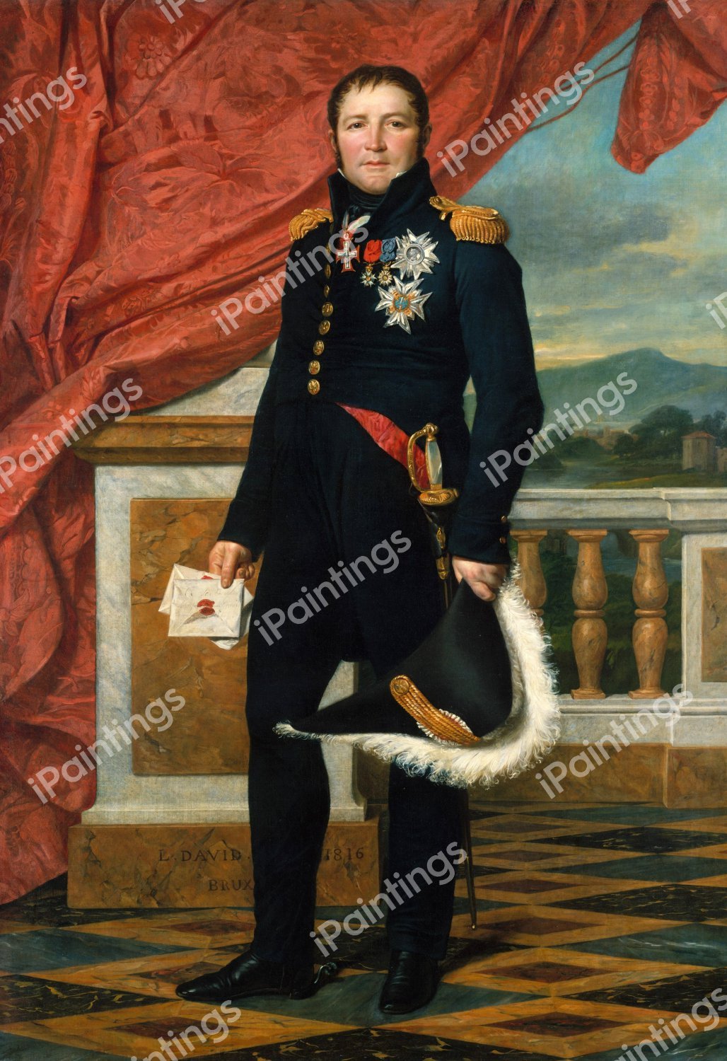 Portrait of General Etienne-Maurice Gerard. The painting by Jacques-Louis David