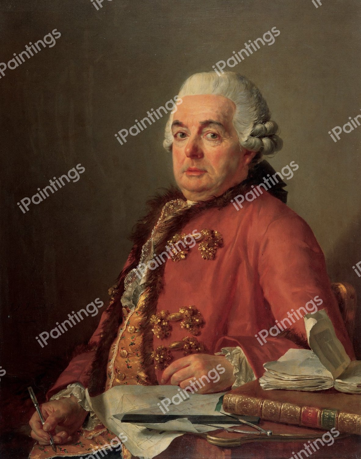 Portrait of Jacques-Francois Desmaisons. The painting by Jacques-Louis David