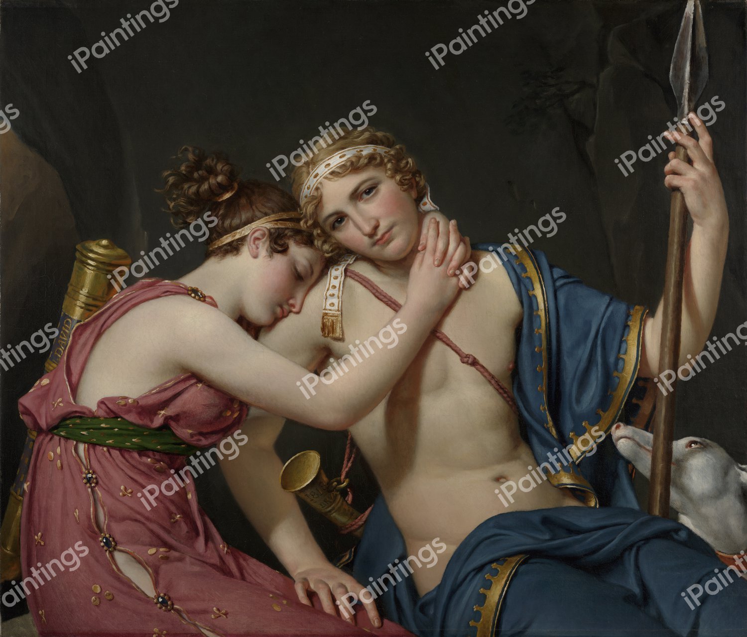 The Farewell of Telemachus and Eucharis. The painting by Jacques-Louis David