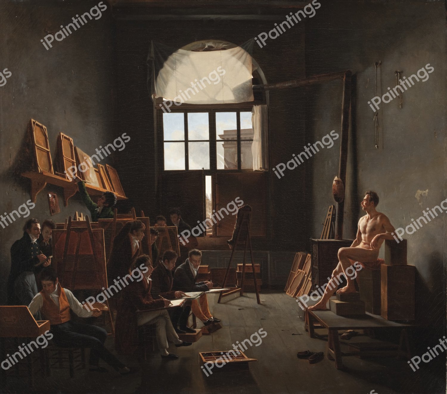The Studio of Jacques-Louis David. The painting by Jacques-Louis David