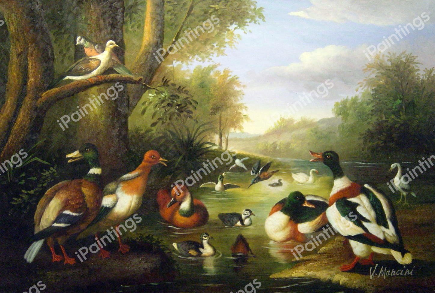 Landscape With Ducks. The painting by Jakob Bogdany