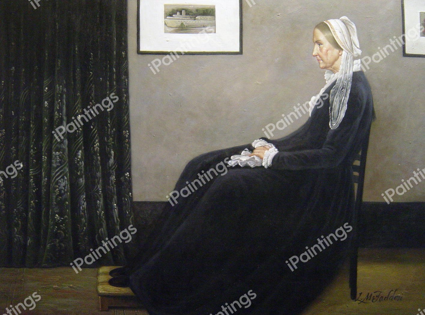 Arrangement In Grey & Black-Portrait Of The Painter's Mother. The painting by James Abbott McNeill Whistler