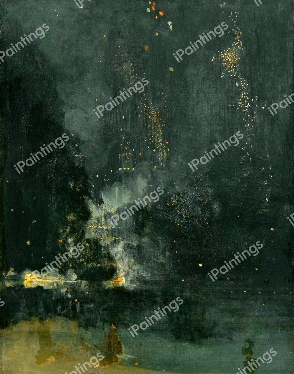 Nocturne in Black and Gold: The Falling Rocket. The painting by James Abbott McNeill Whistler