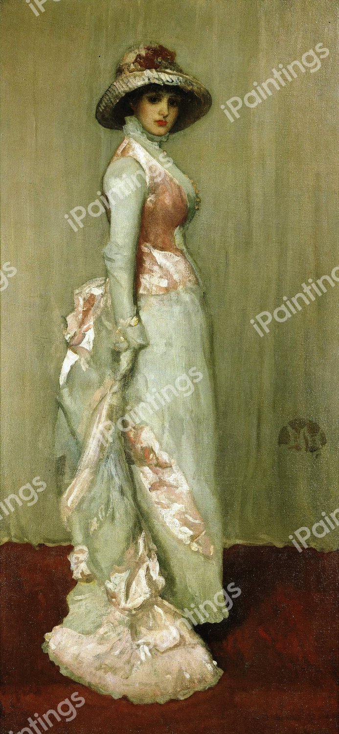 Nocturne in Pink and Grey: Portrait of Lady Meux. The painting by James Abbott McNeill Whistler