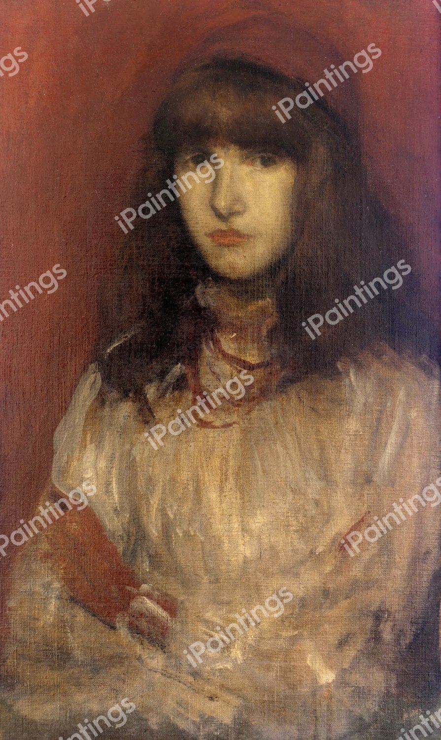 The Little Red Glove. The painting by James Abbott McNeill Whistler