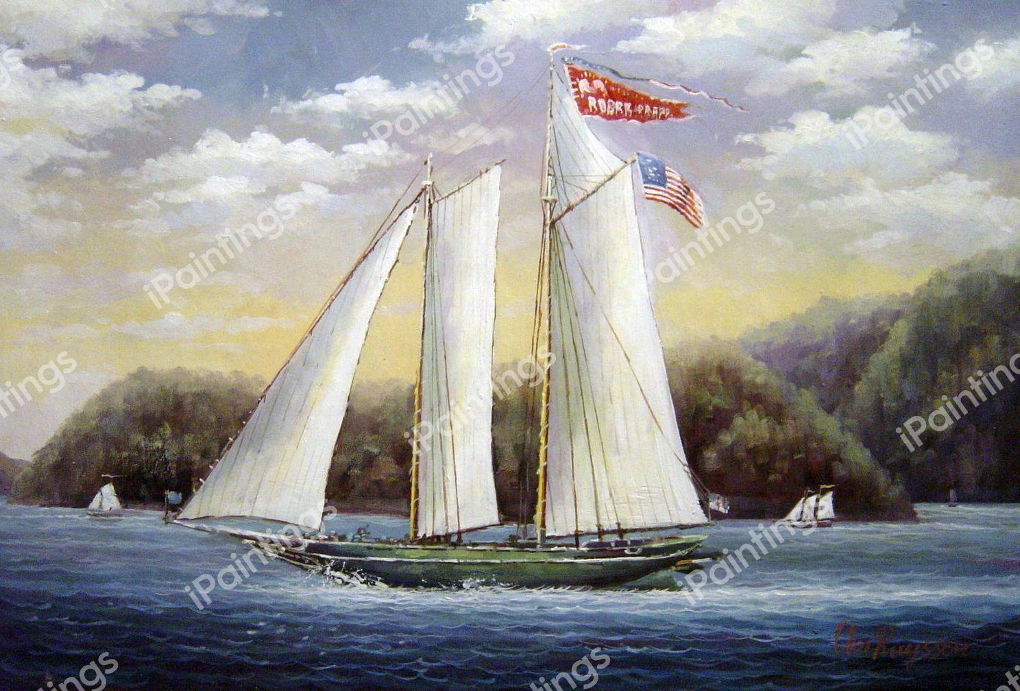 Schooner Robert Knapp. The painting by James Bard