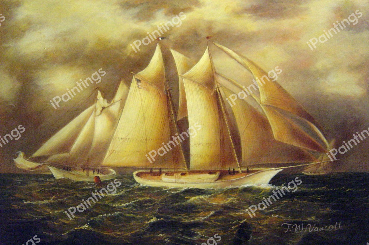 Yacht Alice Rounding The Buoy. The painting by James Edward Buttersworth