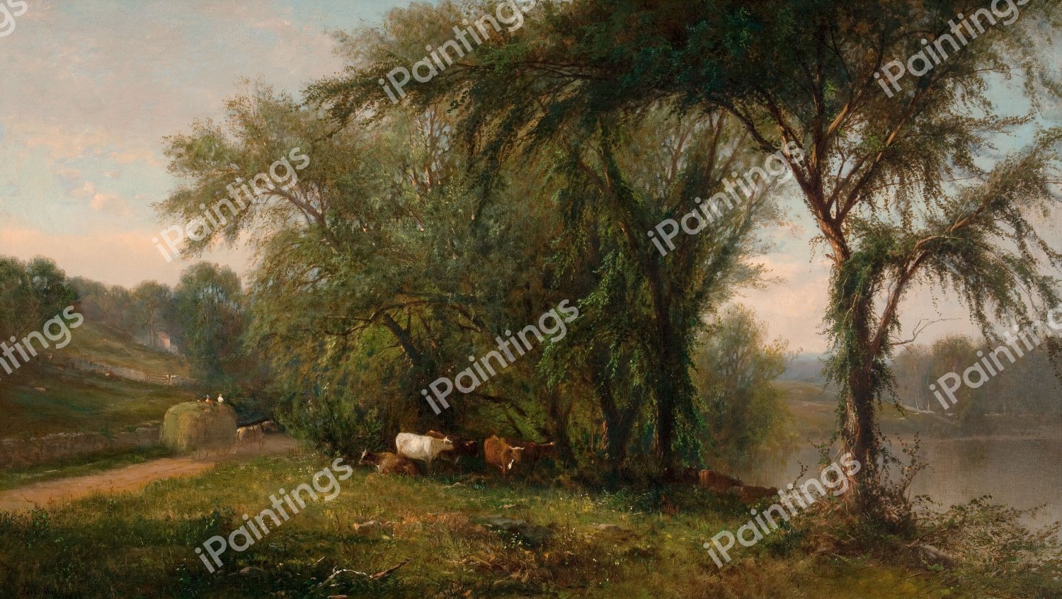 Gleneida Lake Putnam County NY. The painting by James Mcdougal Hart