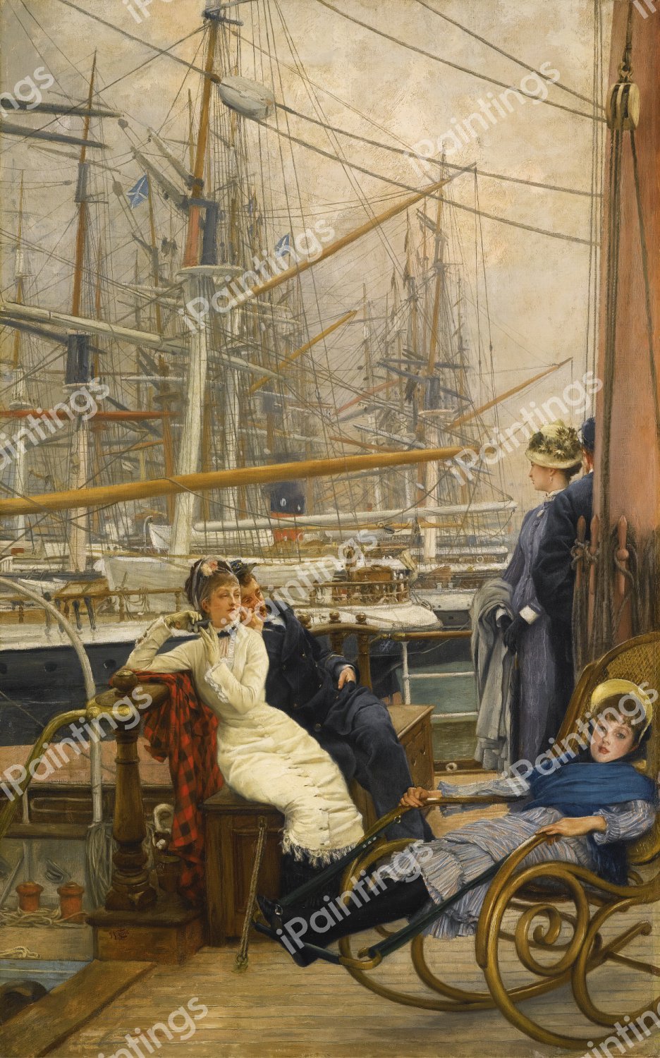 A Visit to the Yacht. The painting by James Tissot
