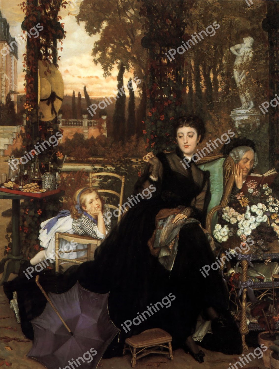 A Widow. The painting by James Tissot