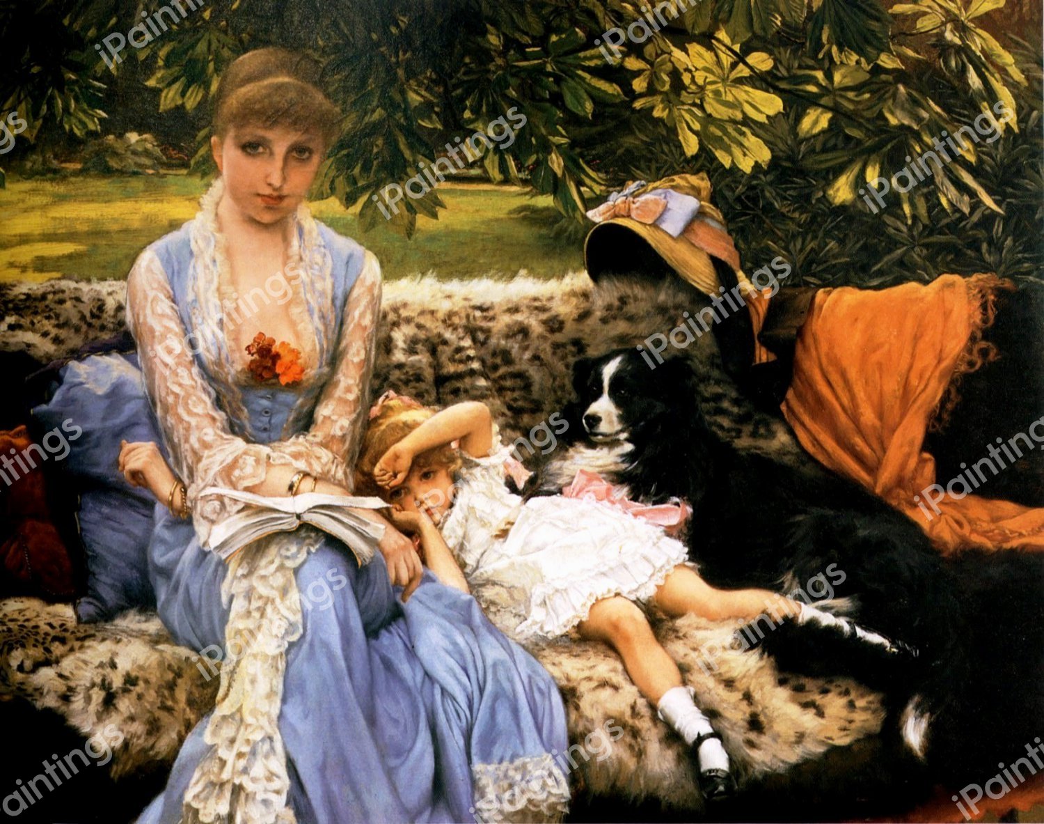 Being Quiet. The painting by James Tissot
