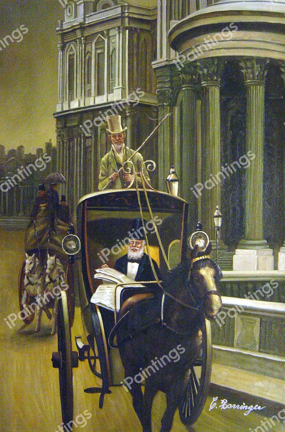 Going To The City. The painting by James Tissot