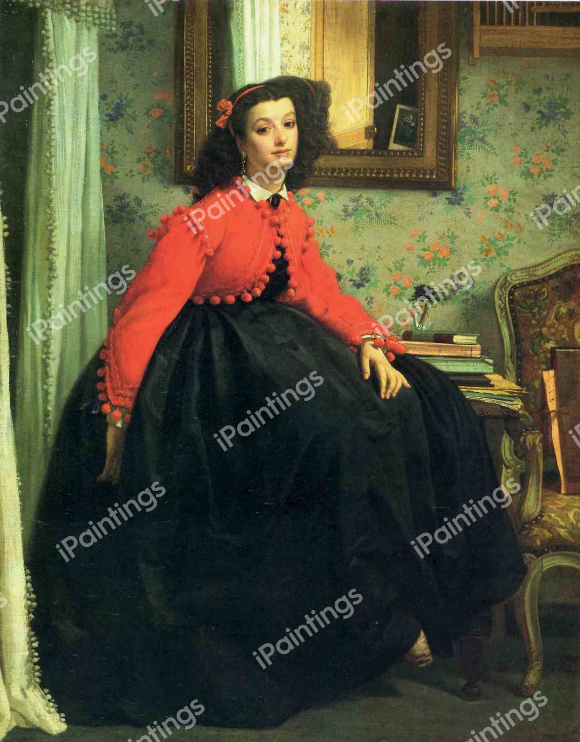 Portrait of Mademoiselle L.L.  (Young Lady in a Red Jacket). The painting by James Tissot