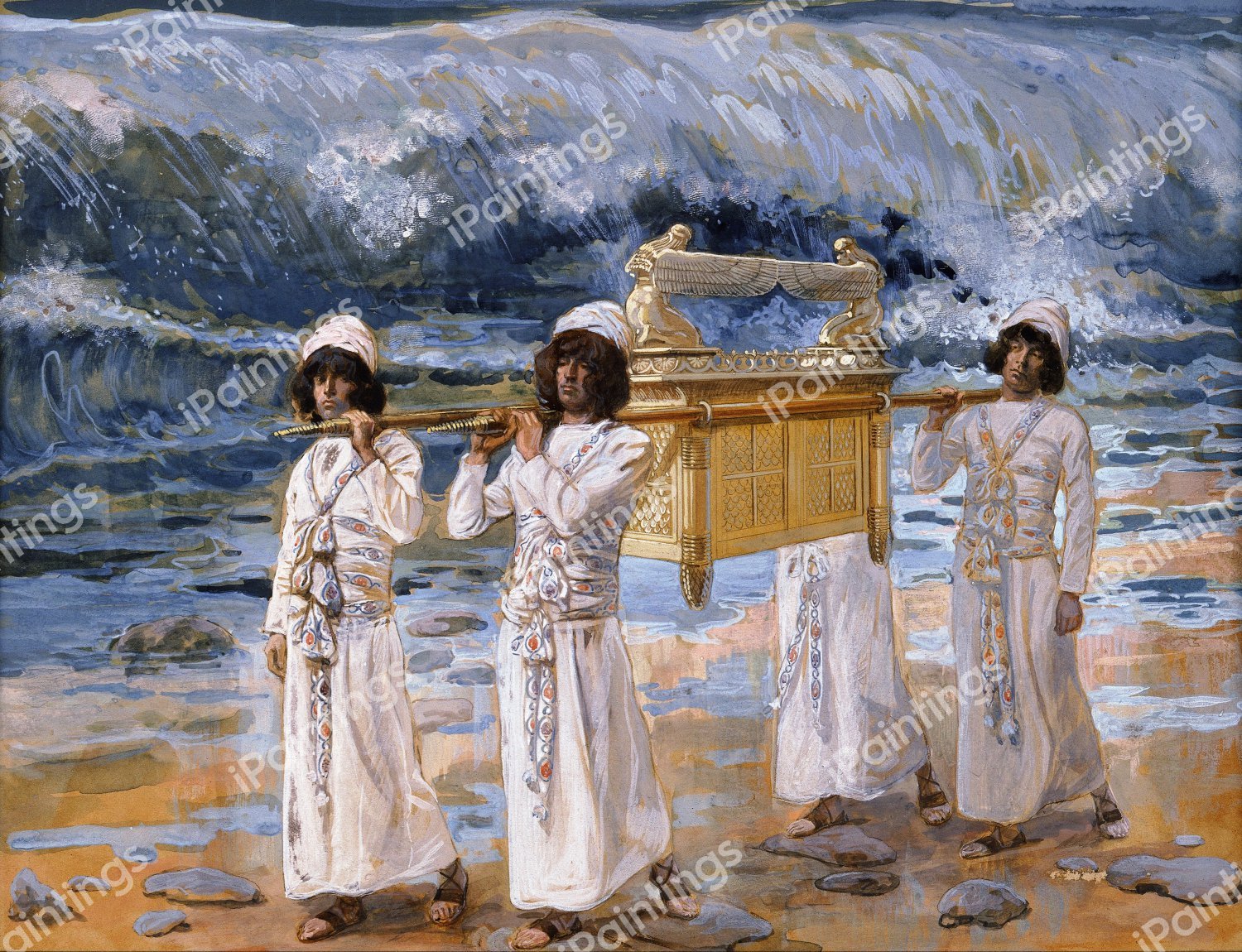The Ark Passes Over the Jordan. The painting by James Tissot