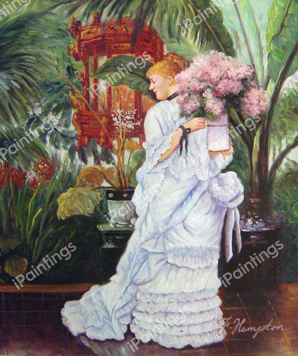 The Bunch Of Lilacs. The painting by James Tissot