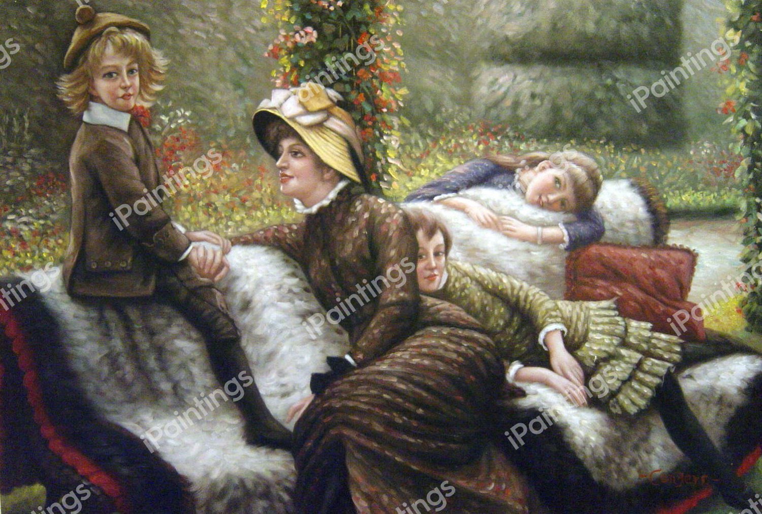 The Garden Bench. The painting by James Tissot