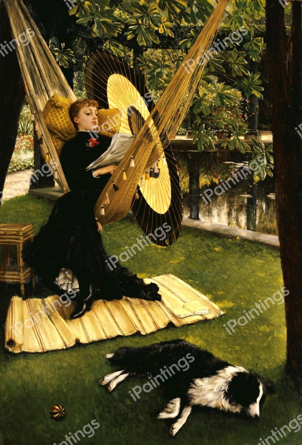 The Hammock. The painting by James Tissot