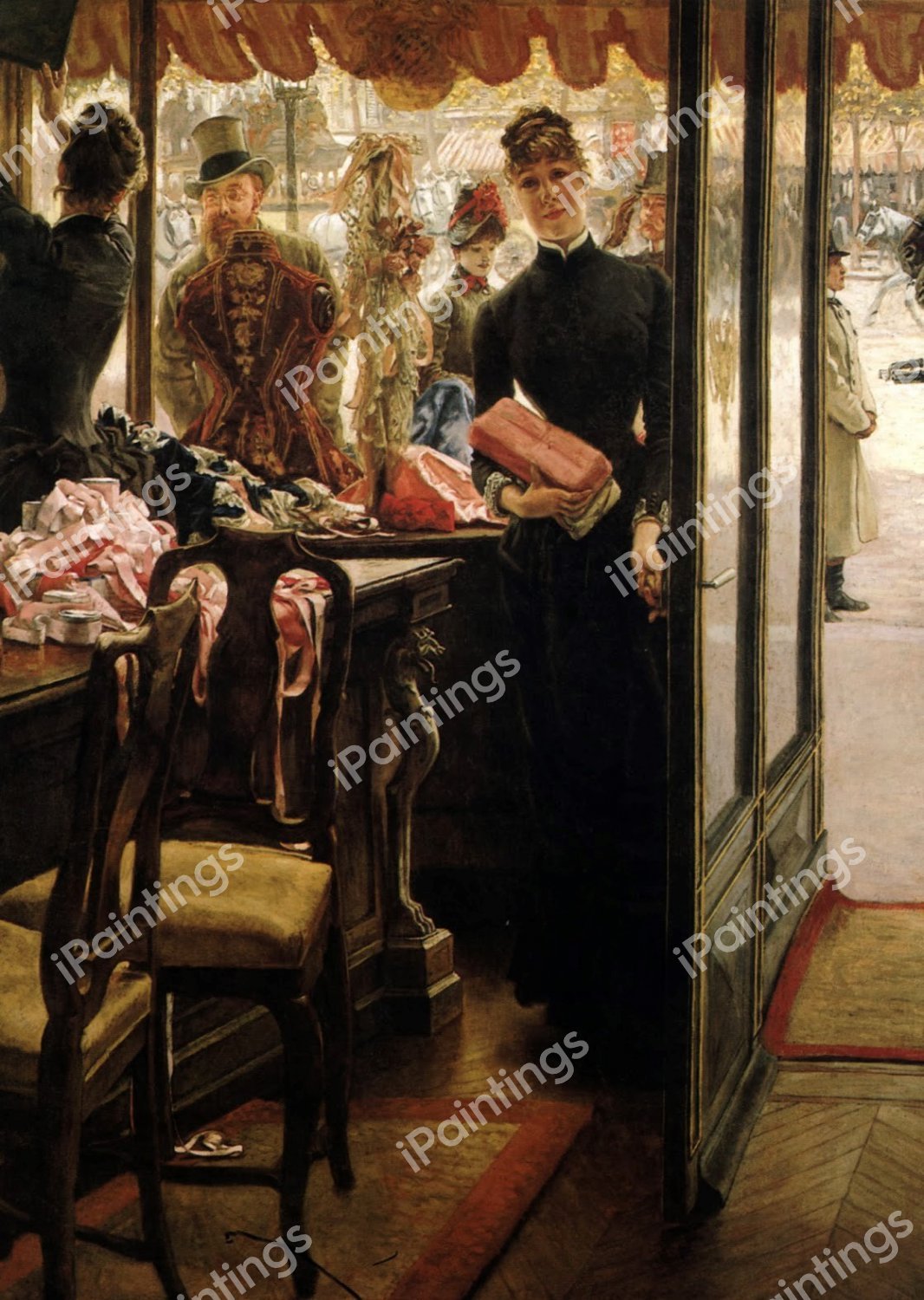 The Shop Girl. The painting by James Tissot