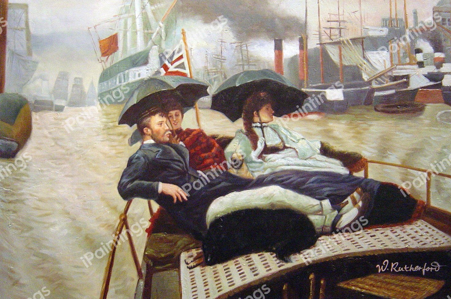 The Thames. The painting by James Tissot