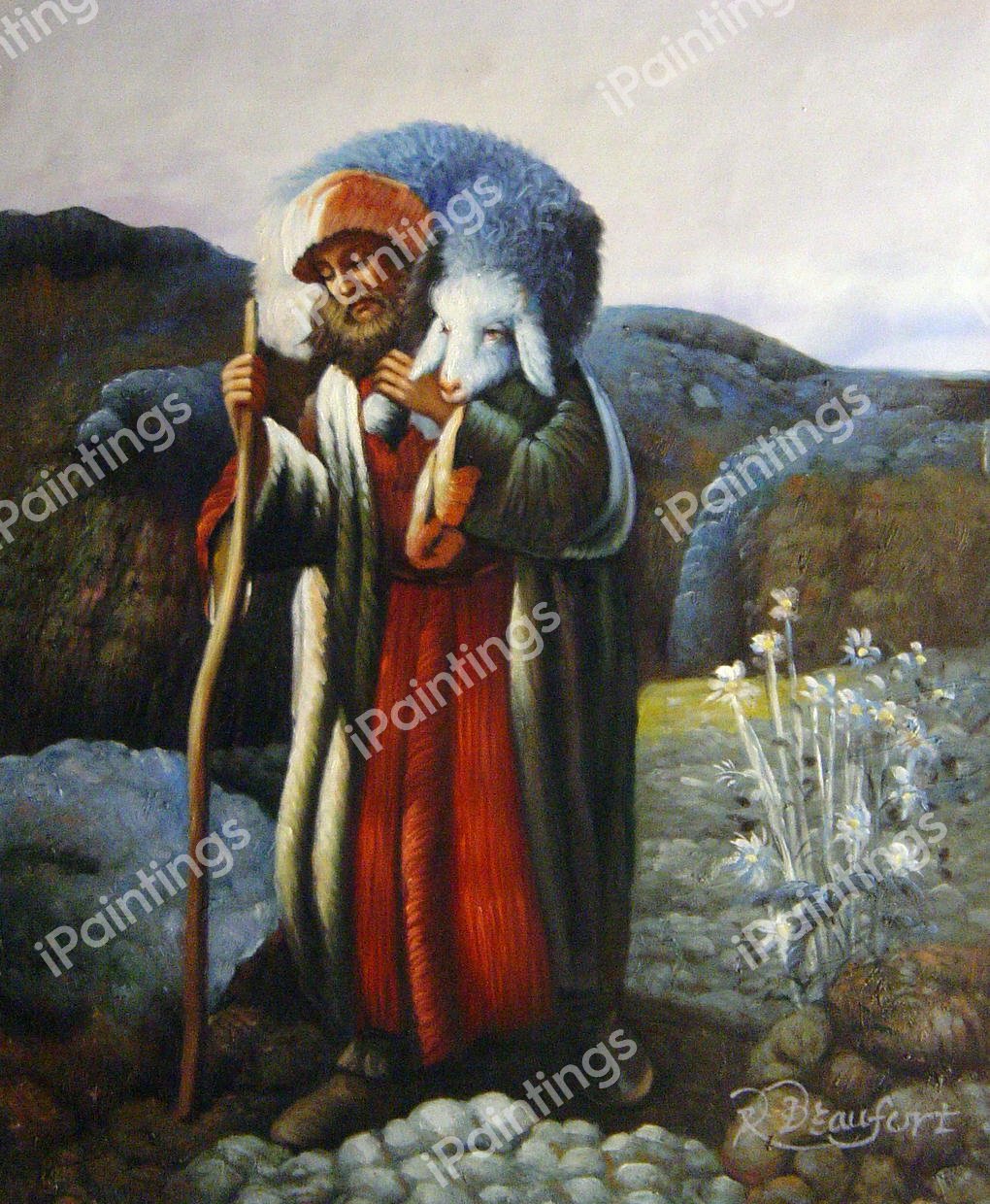 Lost Sheep. The painting by James Webb