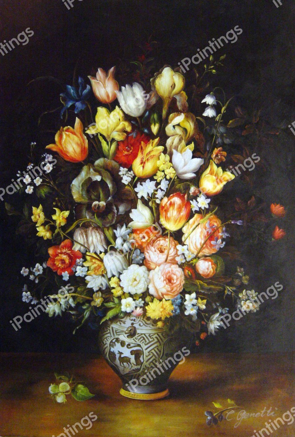 Bouquet Of Flowers In A Blue Vase. The painting by Jan Bruegel