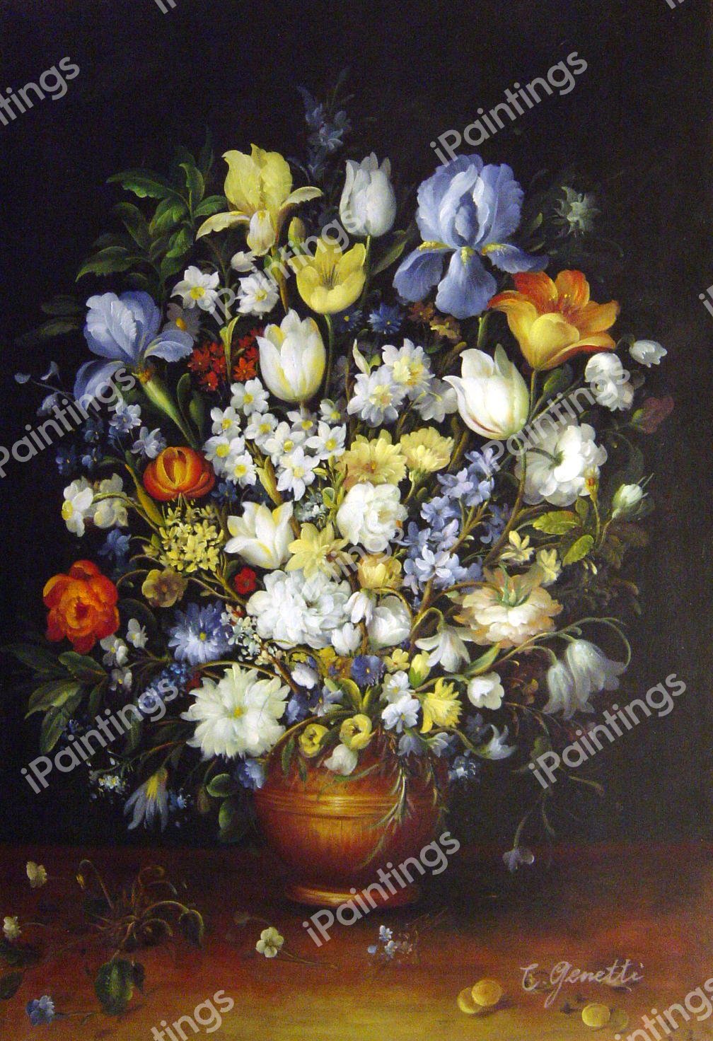 Bouquet Of Flowers In A Ceramic Vase. The painting by Jan Bruegel