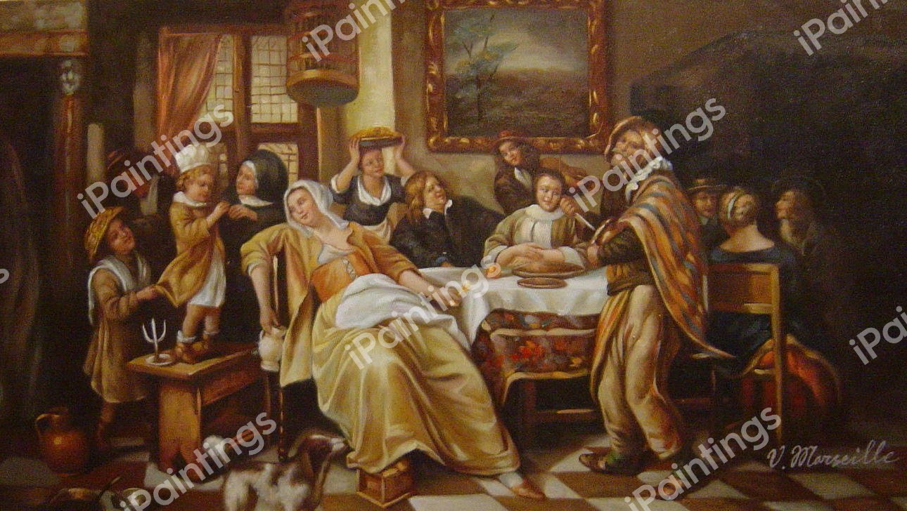 Twelfth Night. The painting by Jan Steen