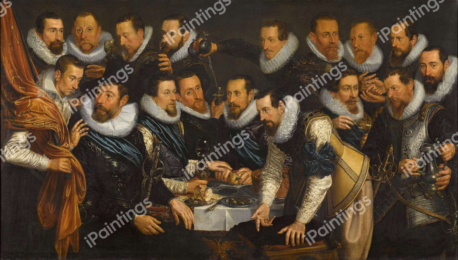 Officers and other Civic Guardsmen of the XIth District of Amsterdam. The painting by Jan Tengnagel
