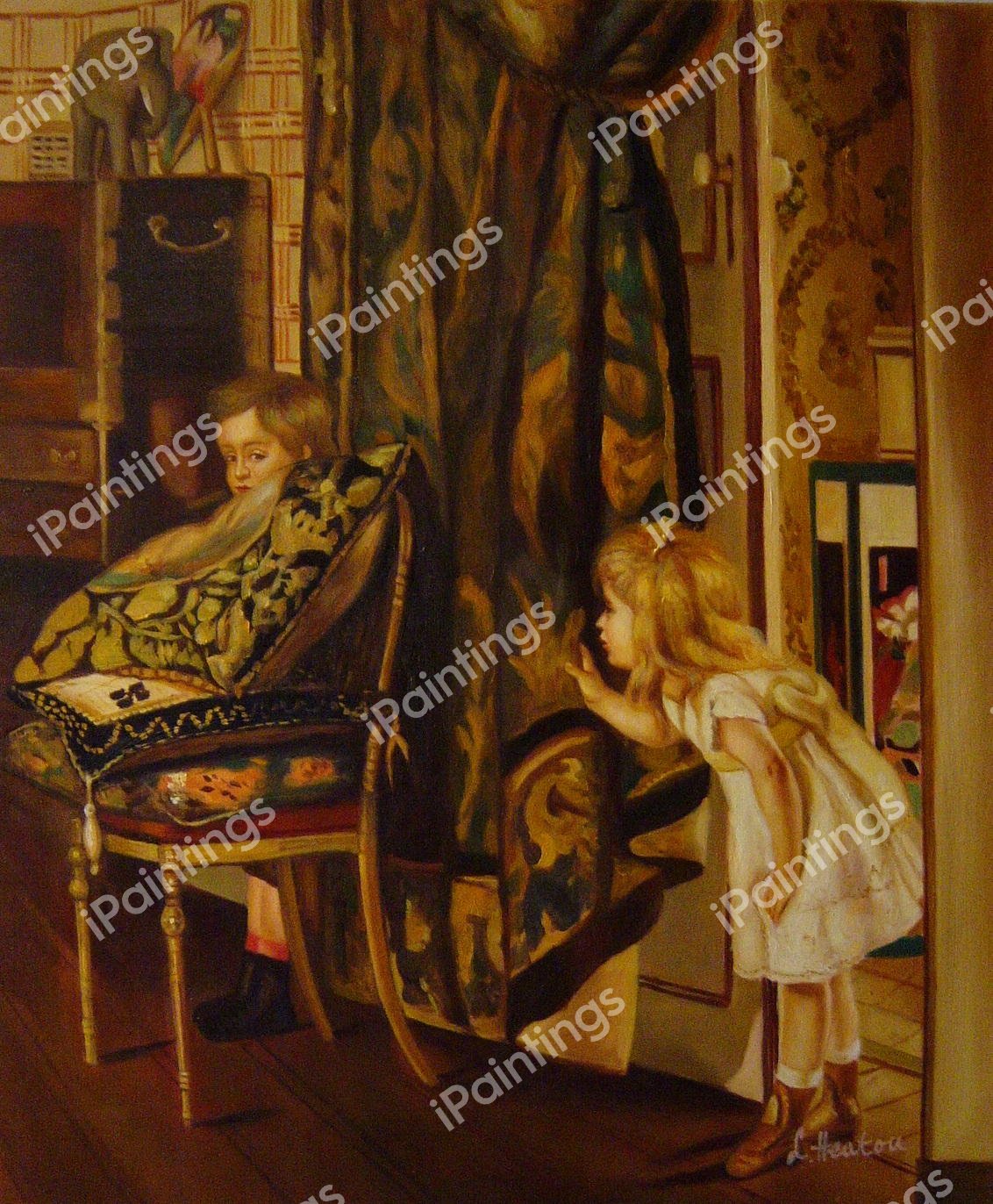 Hide And Seek. The painting by Jan Verhas