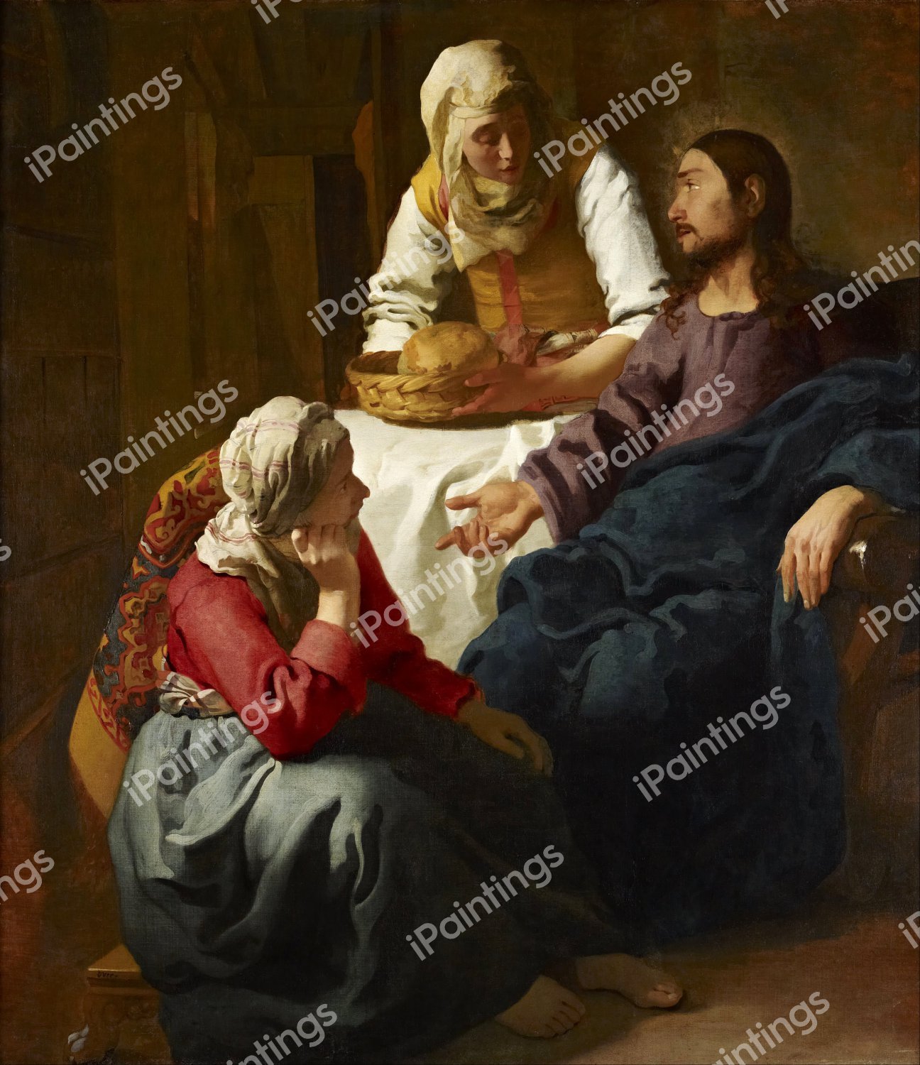Christ in the House of Martha and Mary. The painting by Jan Vermeer