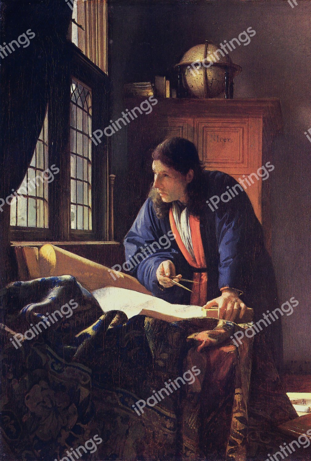 Geographer. The painting by Jan Vermeer