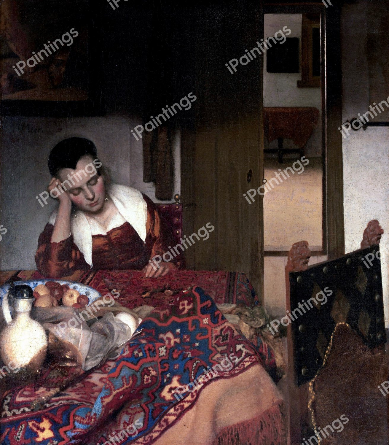 The Maid Asleep. The painting by Jan Vermeer