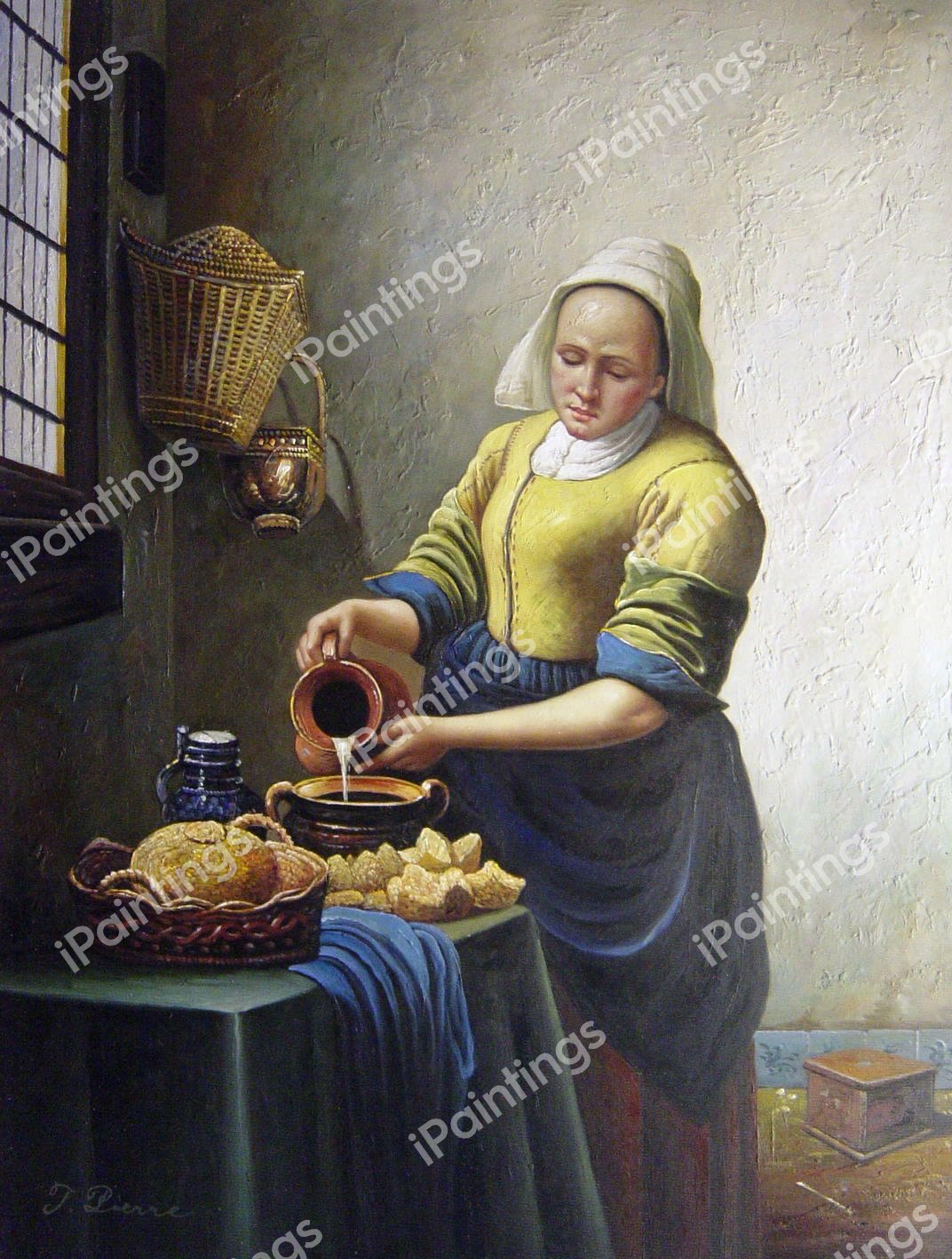 The Milkmaid. The painting by Jan Vermeer