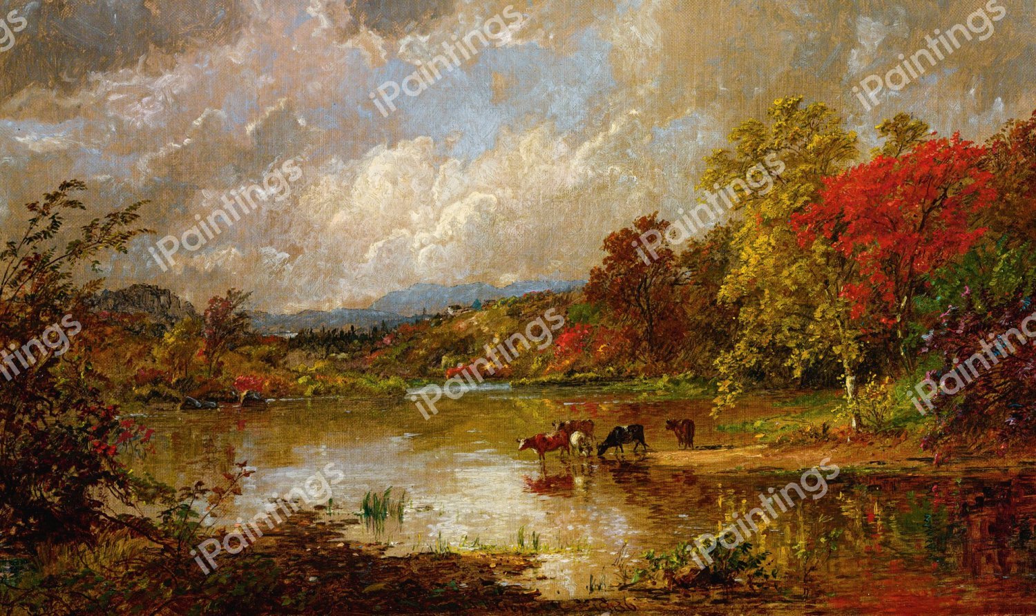 Autumn Afternoon. The painting by Jasper Francis Cropsey